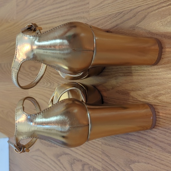 Zara gold platform heeled sandal 36 (6) - Picture 3 of 7